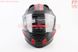 Шлем модуляр, закрытый с откидным подбородком+откидные очки BLD-162 L (59-60см), ЧЁРНЫЙ матовый с красно-серым рисунком, фото – 5