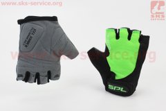Фото товара – Перчатки без пальцев XS черно-салатовые, с гелевыми вставками под ладонь SBG-1457
