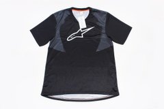 Фото товара – Футболка (Джерси) для мужчин L - (Polyester 80% / Spandex 20%), короткие рукава, свободный крой, черно-серая