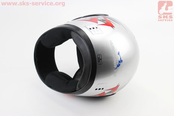 Фото товара – УЦЕНКА Шлем закрытый HF-101 S- СЕРЫЙ с красно-черным рисунком Q23-R (сломан воздухозаборник)