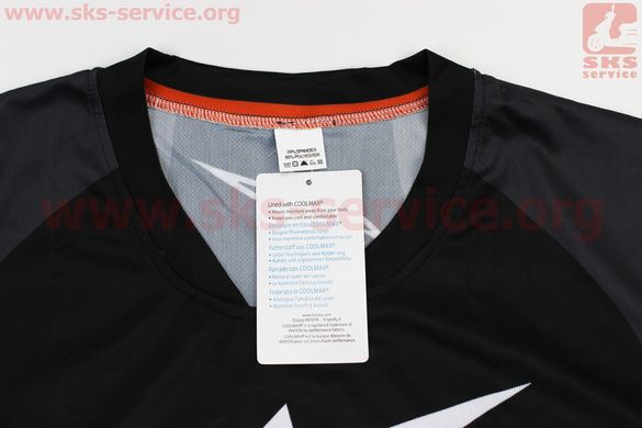 Фото товара – Футболка (Джерси) для мужчин L - (Polyester 80% / Spandex 20%), короткие рукава, свободный крой, черно-серая