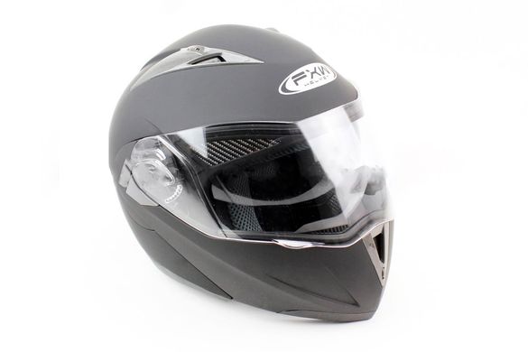 Фото товара – Шлем закрытый с откидным подбородком+очки HF-118 S- ЧЕРНЫЙ матовый