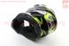 Шлем кроссовый/эндуро/АТV BLD-819-7 S- ЧЕРНЫЙ глянец с салатово-бело-серым рисунком, фото – 3
