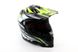 Шлем кроссовый/эндуро/АТV BLD-819-7 S- ЧЕРНЫЙ глянец с салатово-бело-серым рисунком, фото – 1