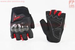 Фото товара – Перчатки мотоциклетные без пальцев XL-Чёрно-Красные, тип 1