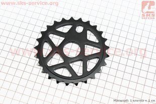 Фото товара &ndash; Звезда передняя BMX 25Т 1/2"x1/8", алюминиевая, чёрная KL-C215