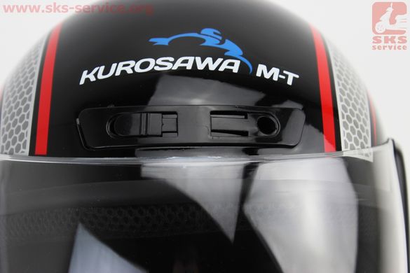 Фото товара – УЦЕНКА Шлем закрытый HF-101 М- ЧЕРНЫЙ с красно-серым рисунком Q233-R (сломан воздухозаборник)