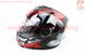 Шлем закрытый с откидным подбородком+очки BLD-159 XS- ЧЕРНЫЙ с рисунком красно-серым, фото – 5