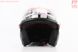 Шлем открытый+откидные очки BLD-708 М (57-58см), ЧЁРНЫЙ глянец с салатово-серым рисунком, фото – 7