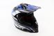 Шлем кроссовый/эндуро/АТV BLD-819-7 S- ЧЕРНЫЙ глянец с сине-бело-серым рисунком, фото – 1