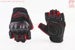 Фото товара – Перчатки мотоциклетные без пальцев XL-Чёрно-Красные, тип 2