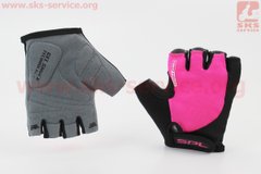 Фото товара – Перчатки без пальцев S черно-розовые, с гелевыми вставками под ладонь SBG-1457