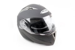 Фото товара – Шлем закрытый с откидным подбородком+очки HF-118 М- ЧЕРНЫЙ матовый