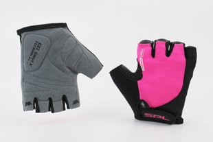 Фото товара – Перчатки без пальцев S с гелевыми вставками под ладонь, чёрно-розовые SBG-1457