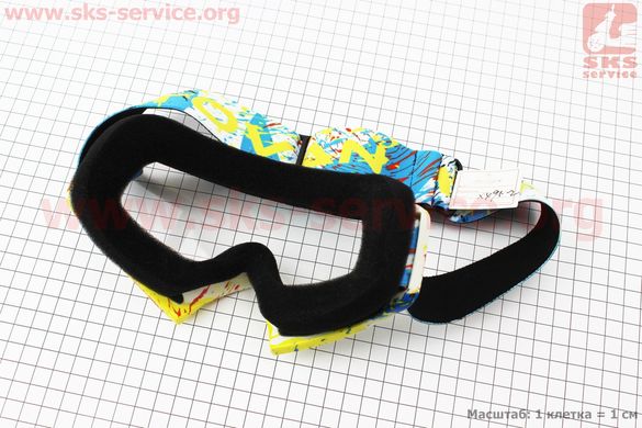 Фото товара – Очки кроссовые/эндуро/АТV, бело-жёлто-синие (прозрачное стекло), без упаковки MJ-16