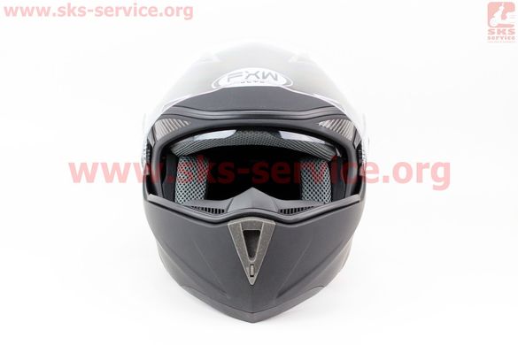 Фото товара – Шлем закрытый с откидным подбородком+очки HF-118 М- ЧЕРНЫЙ матовый