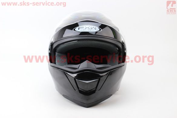Фото товара – Шлем закрытый с откидным подбородком+очки HF-119 S- ЧЕРНЫЙ глянец
