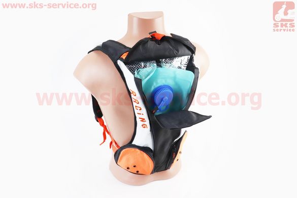Фото товара – Мото рюкзак с питьевой системой 20х45х8см, Чёрно-Оранжевый, тип 2