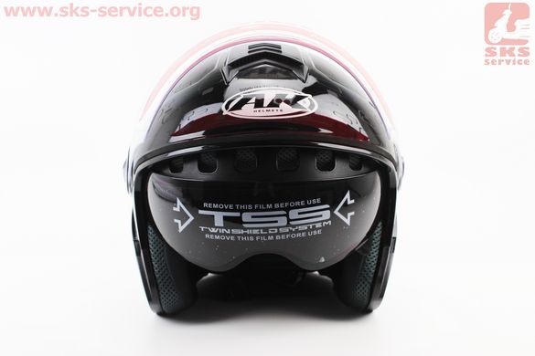 Фото товара – УЦЕНКА Шлем открытый+очки HF-223 L, ЧЁРНЫЙ матовый (царапины, cколы, см. фото)