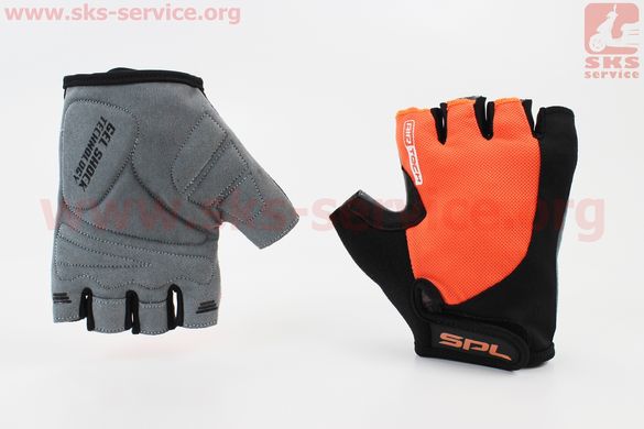 Фото товара – Перчатки без пальцев L с гелевыми вставками под ладонь, чёрно-оранжевые SBG-1457