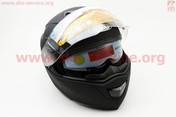 Фото товара – Шлем закрытый с откидным подбородком+очки HF-119 S- ЧЕРНЫЙ матовый