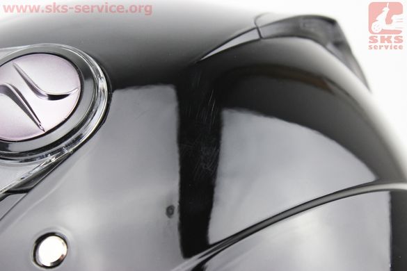 Фото товара – УЦЕНКА Шлем открытый+очки HF-223 L, ЧЁРНЫЙ матовый (царапины, cколы, см. фото)