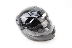 Фото товара – Шлем закрытый с откидным подбородком+очки HF-119 М- ЧЕРНЫЙ глянец