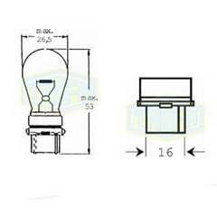 Фото товару – Лампа автомобільна Лампа для стоп-сигнала та проблискових маячків Trifa 12V 27W W2,5x16q