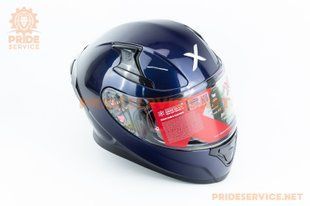 Фото товара &ndash; Шлем интеграл с пинлоком (стандарт DOT/ECE), выдвижные очки APEX L (59-60см), синий