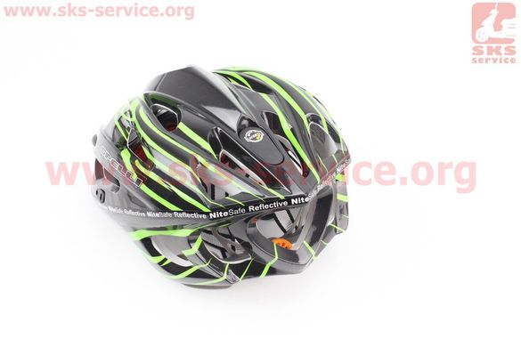 Фото товара – Шлем велосипедный M (55-61 см) съемный козырек, 18 вент. отверстия, системы регулировки по размеру Divider и Run System SRS, черно-зеленый SBH-5900