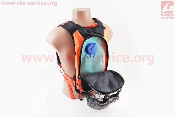 Фото товара – Мото рюкзак с питьевой системой 20х45х8см, Чёрно-Оранжевый, тип 3