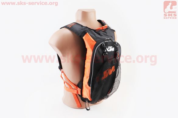 Фото товара – Мото рюкзак с питьевой системой 20х45х8см, Чёрно-Оранжевый, тип 3