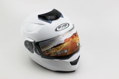 Фото товара – Шлем закрытый с откидным подбородком+очки HF-119 M- БЕЛЫЙ