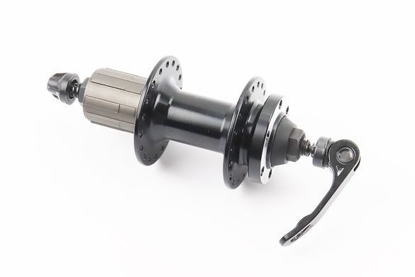 Фото товара &ndash; Втулка задняя MTB алюминиевая 14Gx36H под кассету 8-10зв, Disk-brake, крепл. эксцентрик, чёрная MS37R