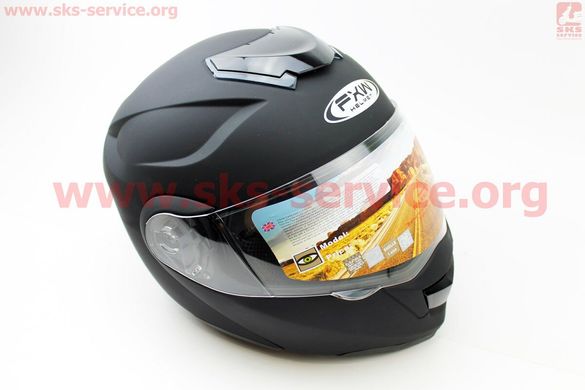 Фото товара – Шлем закрытый с откидным подбородком+очки HF-119 М- ЧЕРНЫЙ матовый