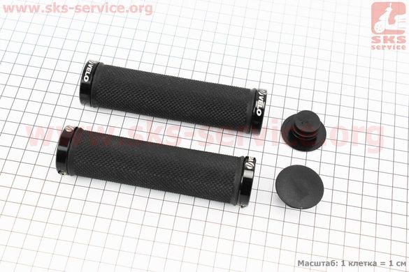 Фото товару – Ручки керма 125мм з затискачем Lock-On з двох сторін, чорні VLG-775