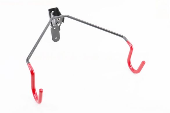 Фото товара – Крепление велосипеда за раму к стене складное, регулируемый угол наклона велосипеда, чёрно-красное HS-025 (без дюбелей)