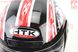 Шлем закрытый HTK/CNJM-221 - ЧЕРНЫЙ с красно-серым рисунком + воротник (возможны царапины, дефекты покраски), фото – 7