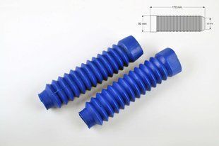 Фото товара &ndash; Гофры передней вилки (пара) универсальные L-170mm, d-30mm, D-50mm (синие) MANLE