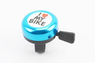 Фото товара – Звонок механический "I love my Bike", синий