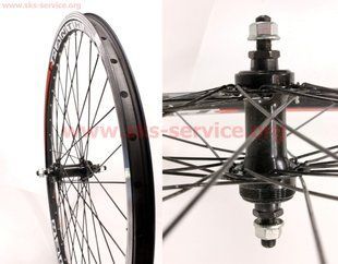 Фото товара &ndash; Колесо 26" переднее V/Disk-brake (резьба), обод "капля" алюминиевый, втулка 14Gx36H, крепл. гайка, "PANTHER"