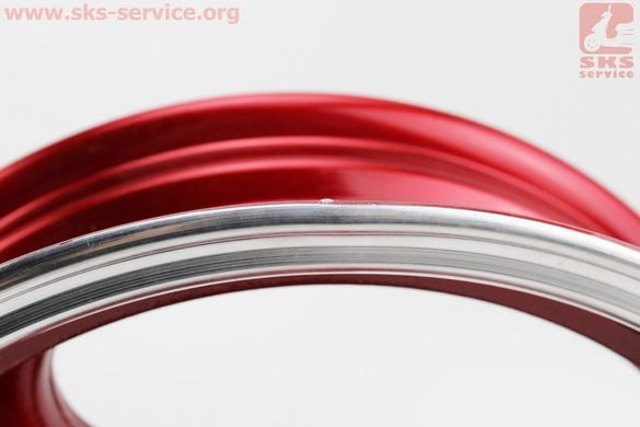 Фото товара – УЦЕНКА Диск передний литой MT3,50x13 d12mm (диск торм. 3 болта) "3 луча" красный/серый (VIPER - F1) (см. фото)