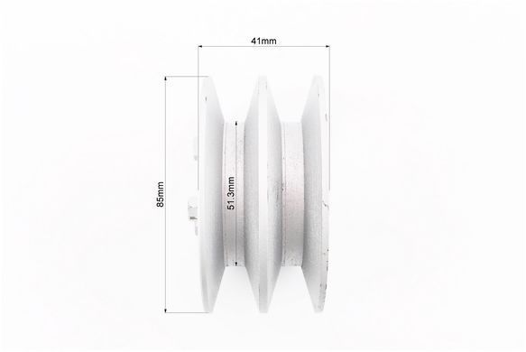 Фото товара &ndash; Шкив под коленвал d-20mm (D-85mm, 2-х ручейковый, два паза под ремень SPB, металл) 168F/170F Тип 1