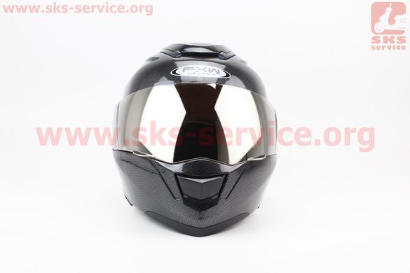 Фото товара – Шлем закрытый с откидным подбородком+очки HF-119 М- "КАРБОН"