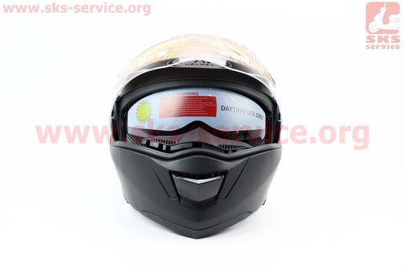 Фото товара – Шлем закрытый с откидным подбородком+очки HF-119 L- ЧЕРНЫЙ матовый