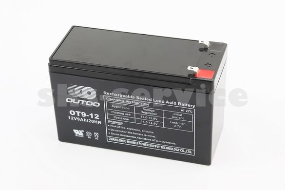 Фото товара – Аккумулятор 12V9Ah OT9-12 кислотный (L151*W65*H94mm) для ИБП, игрушек и др.