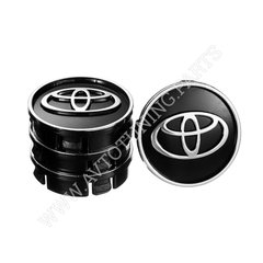 Фото товара – Заглушка колесного диска Toyota 60x55 черный ABS пластик (4шт.) 50010