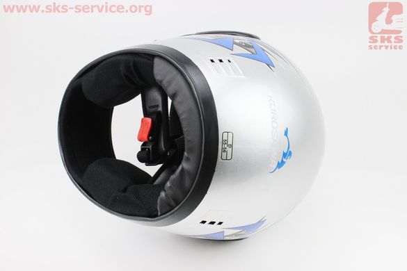 Фото товара – УЦЕНКА Шлем закрытый HF-101 S- СЕРЫЙ с cине-черным рисунком Q23-BL (царапины, см. фото)