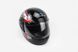 Шлем интеграл, закрытый HF-101 S, ЧЁРНЫЙ с красно-серым рисунком Q23-R (возможны царапины, дефекты покраски), фото – 1