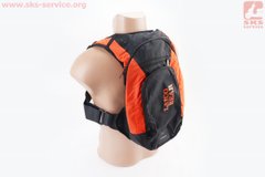 Фото товара – УЦЕНКА Мото рюкзак с питьевой системой 24х41х12см, Чёрно-Оранжевый (не фиксирует защелка)